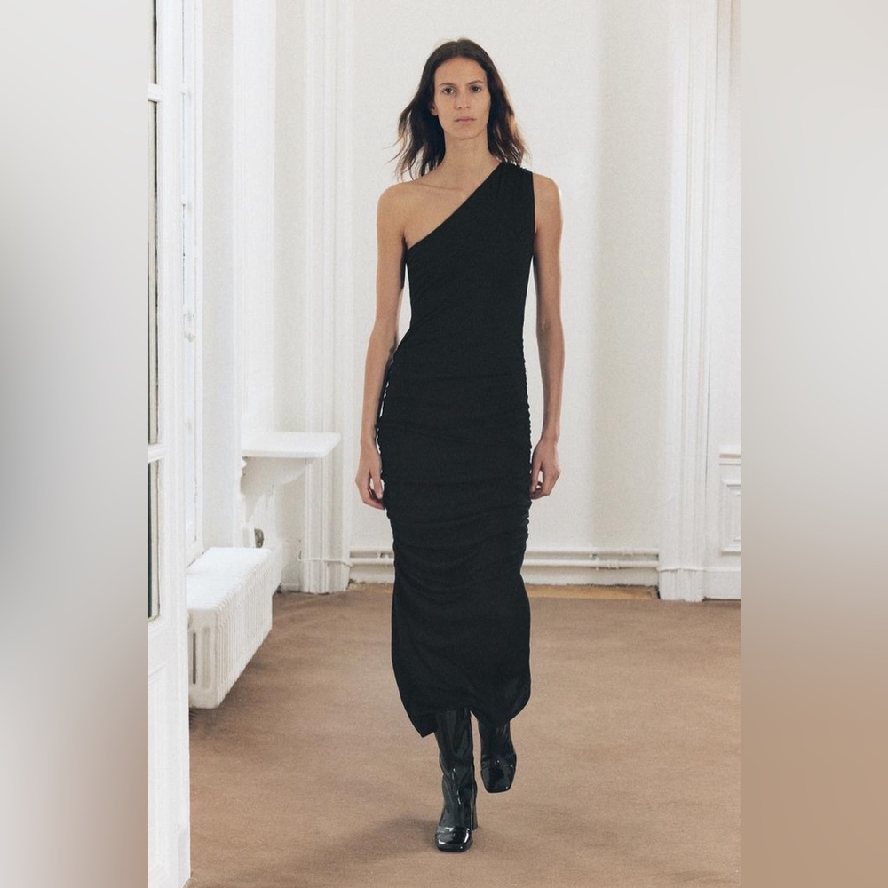 ZARA NWT DRAPED MIDI DRESS SIZE SMALL